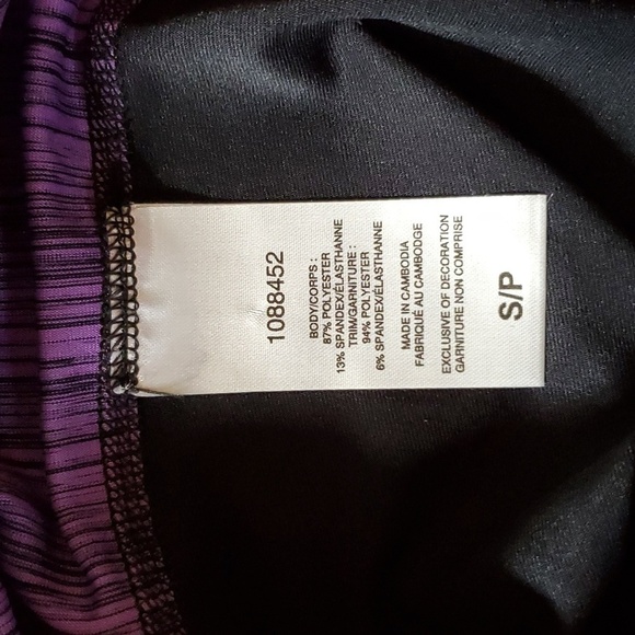 Champion Capri Purple Black Stretch Workout Leggings Size Small - Picture 5 of 10